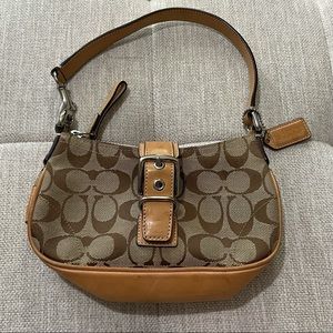 Signature Coach Small Tan and Brown Handbag